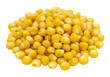© CreativeVista - A heap of bright yellow corn kernels on a plain black background