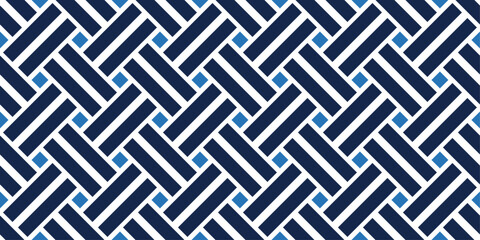 Aufkleber - Repeating design. Dark blue and white stripes are arranged diagonally, creating an interwoven effect.