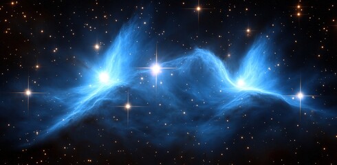 Wall Mural - a high-definition representation of a space nebula, utilizing equirectangular projection as a 360-de