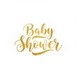 © AkshataHay - Gold Baby Shower Calligraphy on White Background