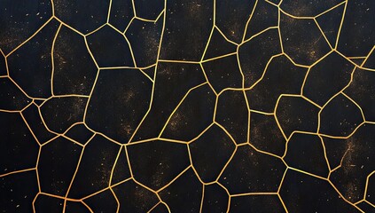 Black background with golden line and geometric pattern