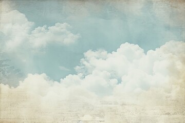 Wall Mural - ephemera style of pale the cloud and sky border outdoors painting cumulus.