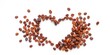 © Naksit - Heart-shaped coffee beans soaring against a clean white background, romantic,  clean