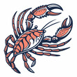 © Alex - Crab illustration in vibrant colors on a white background