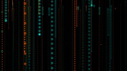 Wall Mural - motion background animation with a fast moving stream of flowing blue fiber optic light data nodes a