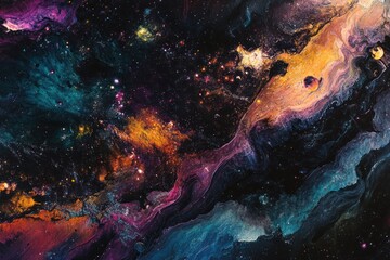 Wall Mural - colorful wallpaper galaxy universe nebula cosmic.