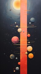 Wall Mural - solar system painting astronomy space.