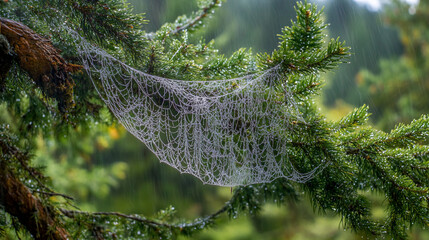 Web strung in trees