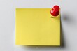 © MuzammilZia - yellow sticky note with red push pin on grey background, yellow note with red pin, yellow sticky note, blank yellow sticky note with pin, yellow note with pin, grey background, easy to cutout