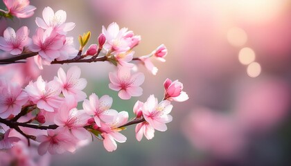 spring pink flower bloom abstract background tree branch with flowers