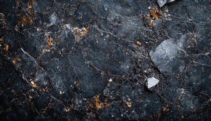 Aufkleber - Modern interior featuring polished black and gold stone walls with glossy floor, well-lit natural light spaces for artistic installations