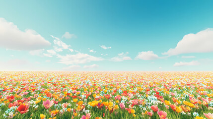Wall Mural - field coloured flowers