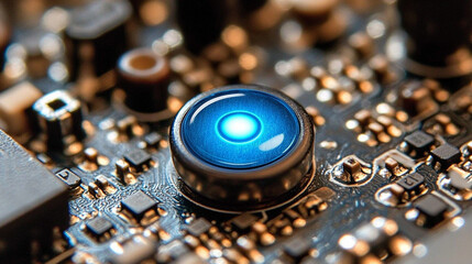 Futuristic holographic buttons float in a digital space, symbolizing seamless human interaction, control, and decision-making in advanced virtual networks and smart technology environments.

