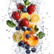 ©  pngmoonlit - Luminous Fresh Fusion XXI Vibrant Blend of Assorted Fruit Splash Isolated on Transparent Background
