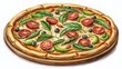 © Sirinporn - Hand-Drawn Line Art Illustration of Classic Italian Pizza - Delicious Food Design