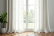 © Sourithideth - Simple linen curtains, natural white, crisp pleats, cotton, backdrop