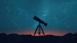© Wan_photo - Stargazing with Telescope Under Night Sky Filled with Stars and Constellations Imagery on a Calm Evening