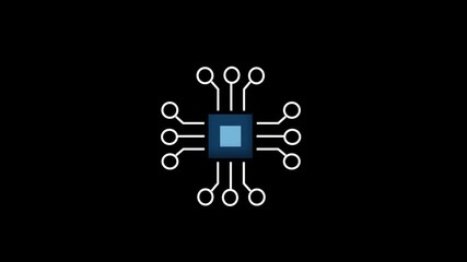 Wall Mural - abstract digital microchip circuitry animation loop