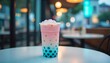 © Pixor2 - Refreshing Pink and Blue Bubble Tea in a Cafe Setting