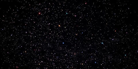 Wall Mural - myriad glittering particles shimmer across a deep, cosmic black, evoking a sense of ethereal mystery