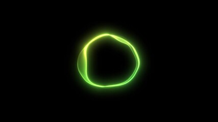 Smooth line of yellow and green light forming an abstract loop on a dark background, perfect for video animation projects, graphic design, and creative layouts