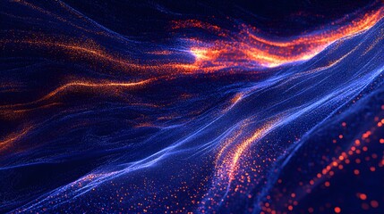 Wall Mural - abstract digital artwork of swirling energy waves.