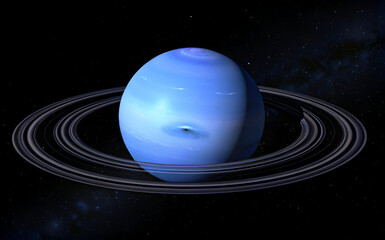 Wall Mural - The Ice Giant Neptune and its Ring System