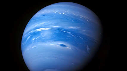 Wall Mural - Deep Blue Planet Neptune with Visible Cloud Bands