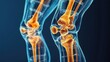 © luck - Detailed 3D rendering of human knee joints showcasing intricate bone structures