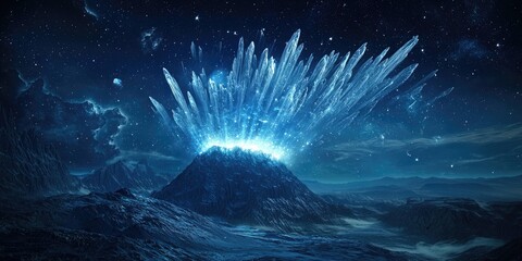 a crown of comets rests atop the head of a serene cosmic queen