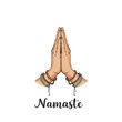 © Image_Stock - Namaste hand gesture graphic design perfect for apparel