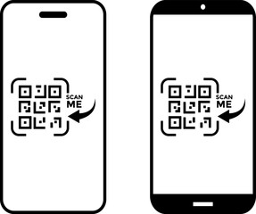 scan qr code icon. payment in mobile phone. Simple digital scanning. barcode sign