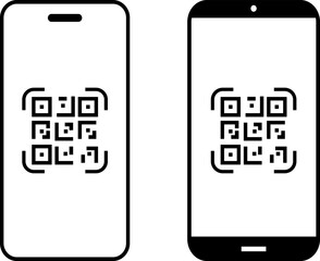 scan qr code icon. payment in mobile phone. simple digital scanning. barcode sign