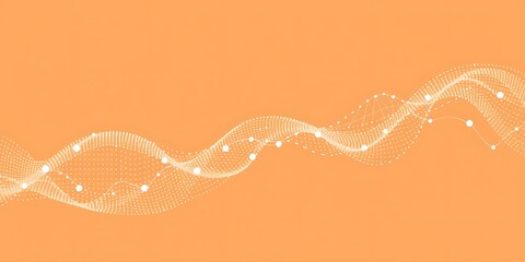 Wall Mural - wavy dot pattern resembling flowing lines over an orange colored surface decoration