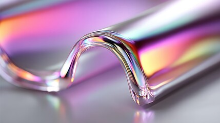 Wall Mural - abstract iridescent glass curves