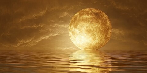 Wall Mural - animated gif of venus rising, subtle looping motion of hair and water ripples