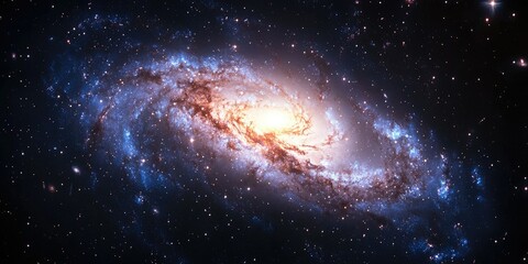 blue and white galaxy with animated twinkling effects on the arms
