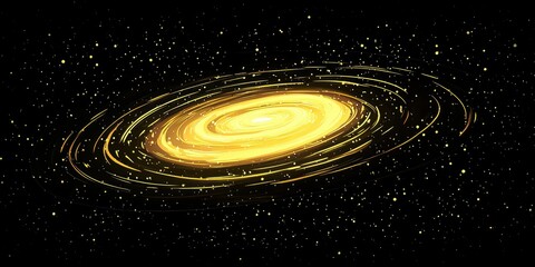 Wall Mural - flat color animation of a calm spiral galaxy in cosmic void