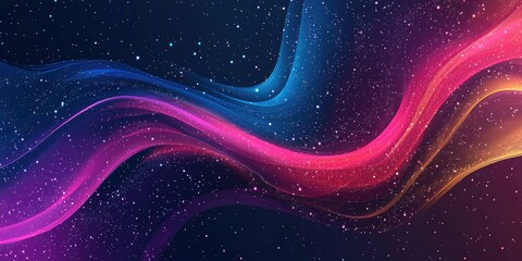 Wall Mural - flat galaxy illustration rotating gracefully with sparkle layers