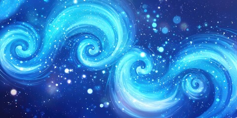 Wall Mural - magic-themed animated galaxy with blue spirals and white aura