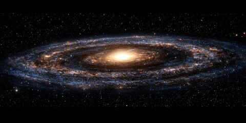 Wall Mural - outer arms of galaxy fade into space, central light shines brightly