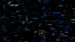 © Chandresh - Royal blue 3d technology element artificial intelligence matrix black background , cyberspace background