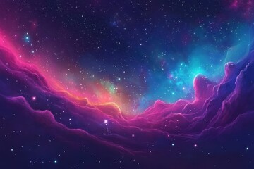 Wall Mural - colorful nebula fills the night sky with stars and cosmic wonders across the vast expanse of space, 
