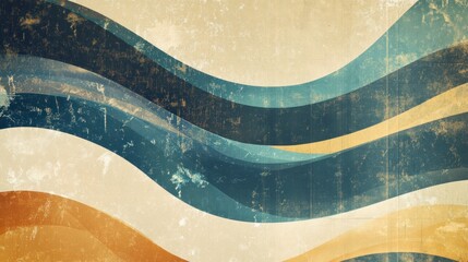Poster - Abstract wavy background with muted colors and texture