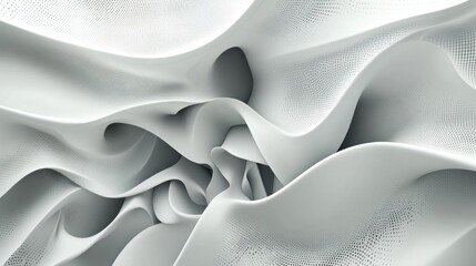 Aufkleber - Abstract white flowing shapes