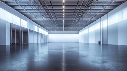 Aufkleber - Empty modern warehouse interior