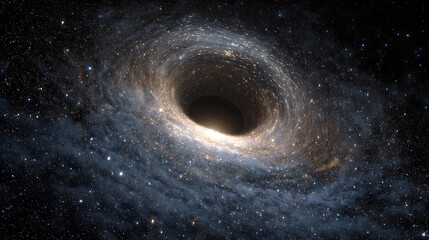 Aufkleber - A black hole surrounded by a galaxy of stars