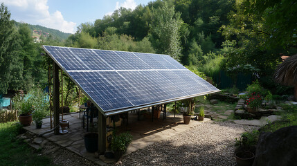 Wall Mural - a photovoltaic system in the garden