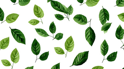 Poster - A simple green leaf pattern on a white background