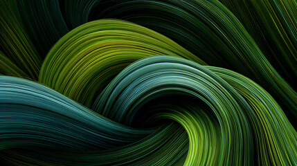 Poster - Abstract green twirly lines wallpaper